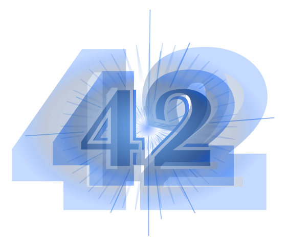 42-Zweiundvierzig-fourtytwo-Sinn-des-Lebens-Antwort-auf-Alles-ultimative-Frage-Deep-Thought-Kritisches-Netzwerk-Leben-Universum-Allem-life-universe-everything