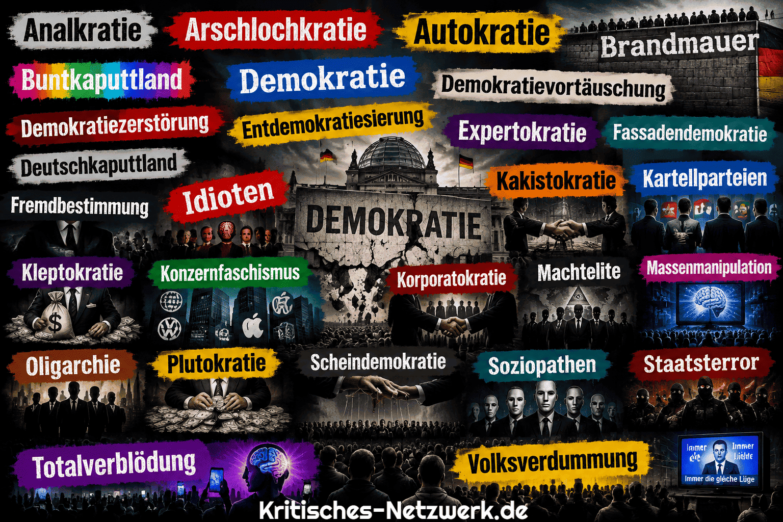 Analkratie_Arschlochkratie_Brandmauer_Buntkaputtland_Demokratie_Deutschkaputtland_Fassadendemokratie_Kritisches-Netzwerk