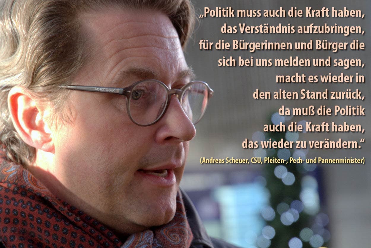 Andreas-Scheuer-CSU-Pleiten-Pech-Pannenminister-StVO-Novelle-Fahrverbot-Fuehrerscheinverlust-Strassenverkehrsordnung- Skandalminister-Autobahnmaut-Mautgate-Verkehrssuender