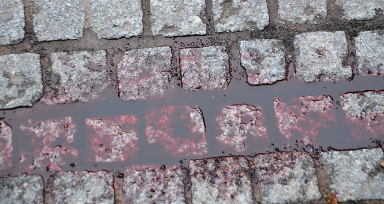 Blutlache-Koerperverletzung-strukturelle-Polizeigewalt-Polizeiexzesse-Buergerbekaempfung-Volksbekaempfung-Massnahmenopfer-Gewaltherrschaft-Kritisches-Netzwerk