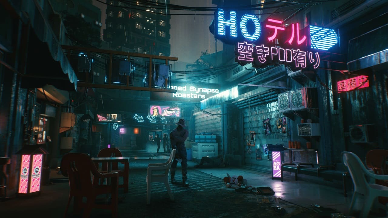 Cyberpunk-2077-Night City-CD-PROJEKT-RED-dystopische-Gesellschaft-Kritisches-Netzwerk-Zukunftspessimismus-Obdachlosigkeit-Abgehaengte-Ueberfluessige-Menschen