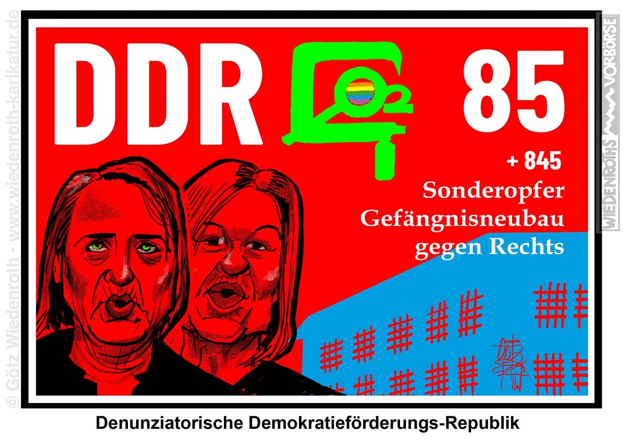 DDR-Briefmarke-Sonderopfer-Gefaengnisneubau-Gegen-Rechts-Ketzerkampfmarke-Denunziantentum-Denunzierung-Nancy-Faeser-Faeserland-Kritisches-Netzwerk