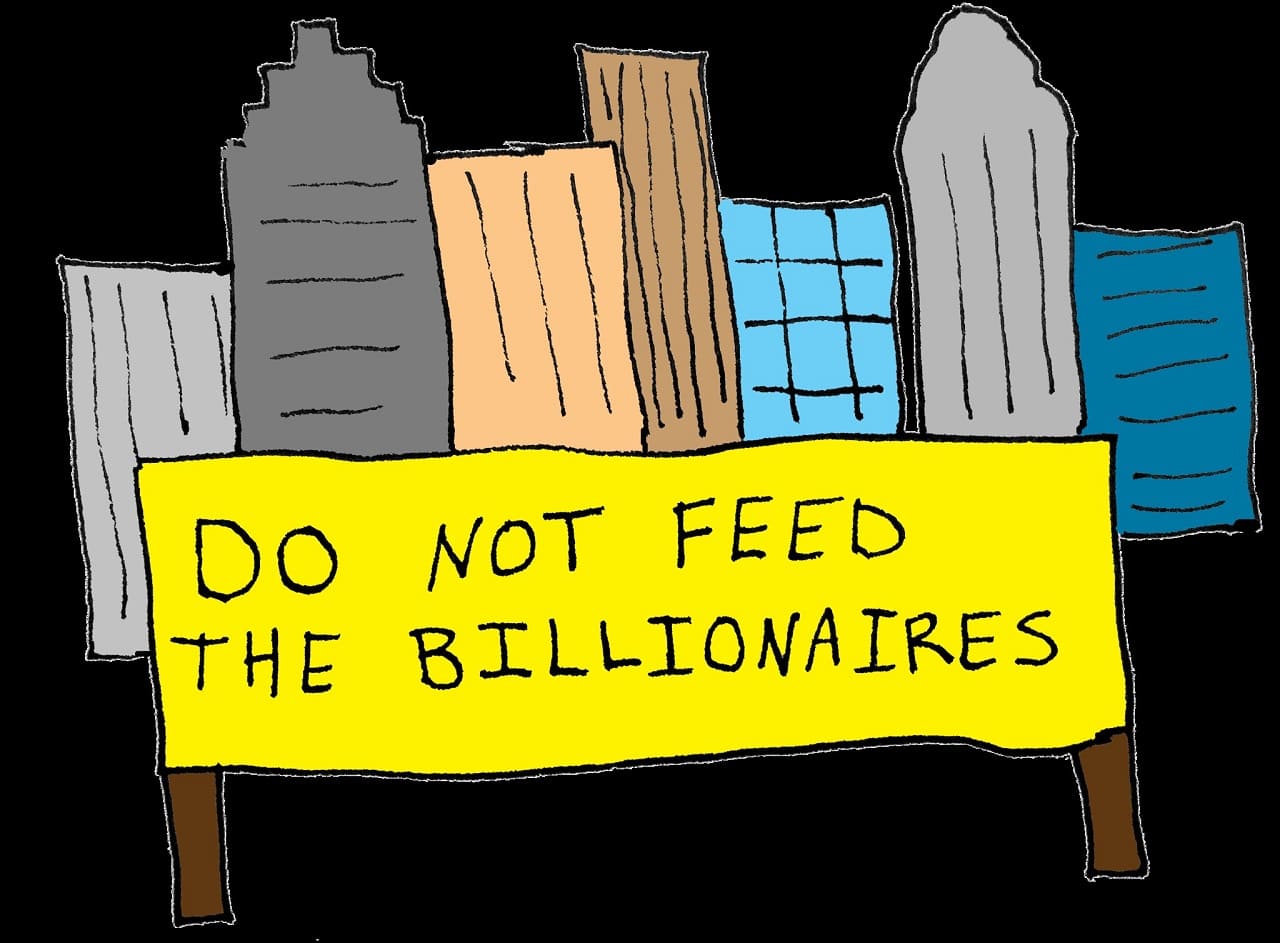 DO-NOT-FEED-THE-BILLIONAIRES-Amazon-Jeff-Bezos-Extremreiche-Hyperreiche-Mark-Zuckerberg-Kritisches-Netzwerk-Bill-Melinda-Gates-Milliardaere-Multimilliardaere
