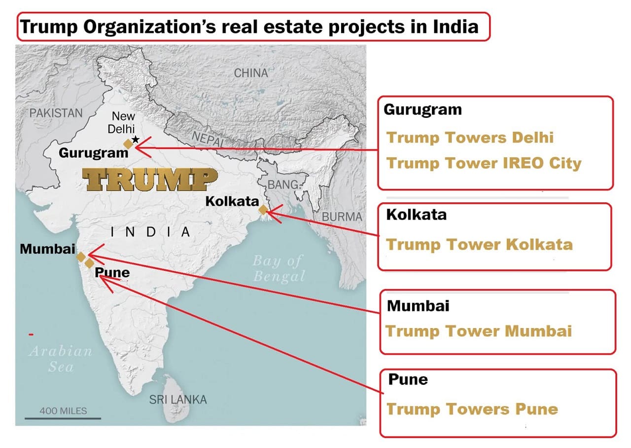 Donald-Trump-Business-Interests-India-Towers-New-Dehli-Ascott-IREO-City-Kolkata-Mumbai-Pune-Kalkutta-Indien-Gurugram-Kritisches-Netzwerk 