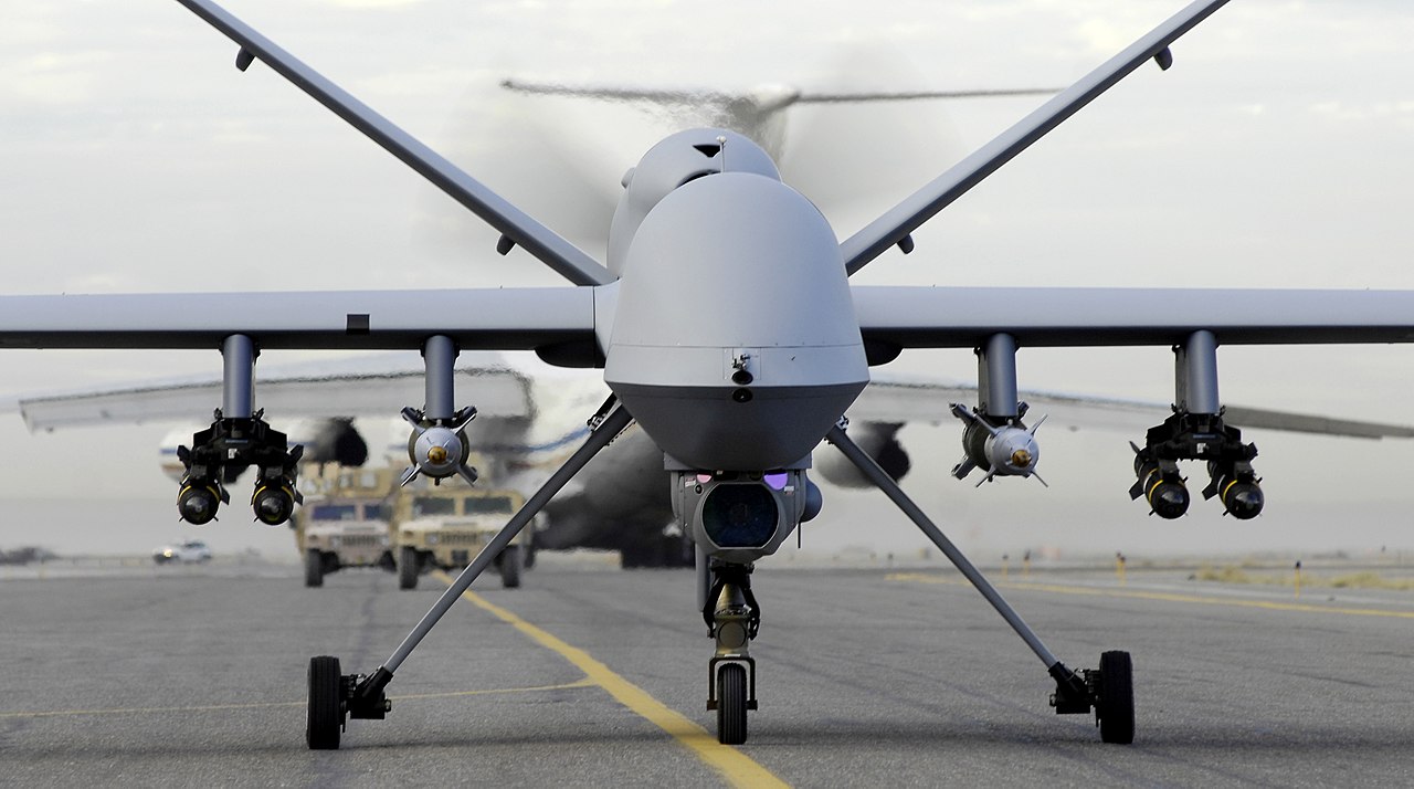 Drohne-General-Atomics-MQ-9 Reaper-Sensenmann-Erdkampfdrohne-NATO-Kampfdrohne-USAF-Kritisches-Netzwerk-Unmanned-combat-aerial-vehicle-UAV-Drohnenkrieg