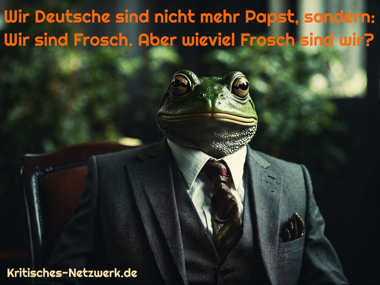 Frosch_Froesche_Froschgesellschaft_Transvestitenkroete_Frustrationstoleranz_Buntkaputtland_Buergerverarschung_Obrigskeitshoerigkeit_Boiling_Frog_Syndrom_tumbe_Gesellschaft_Masse_Kritisches-Netzwerk