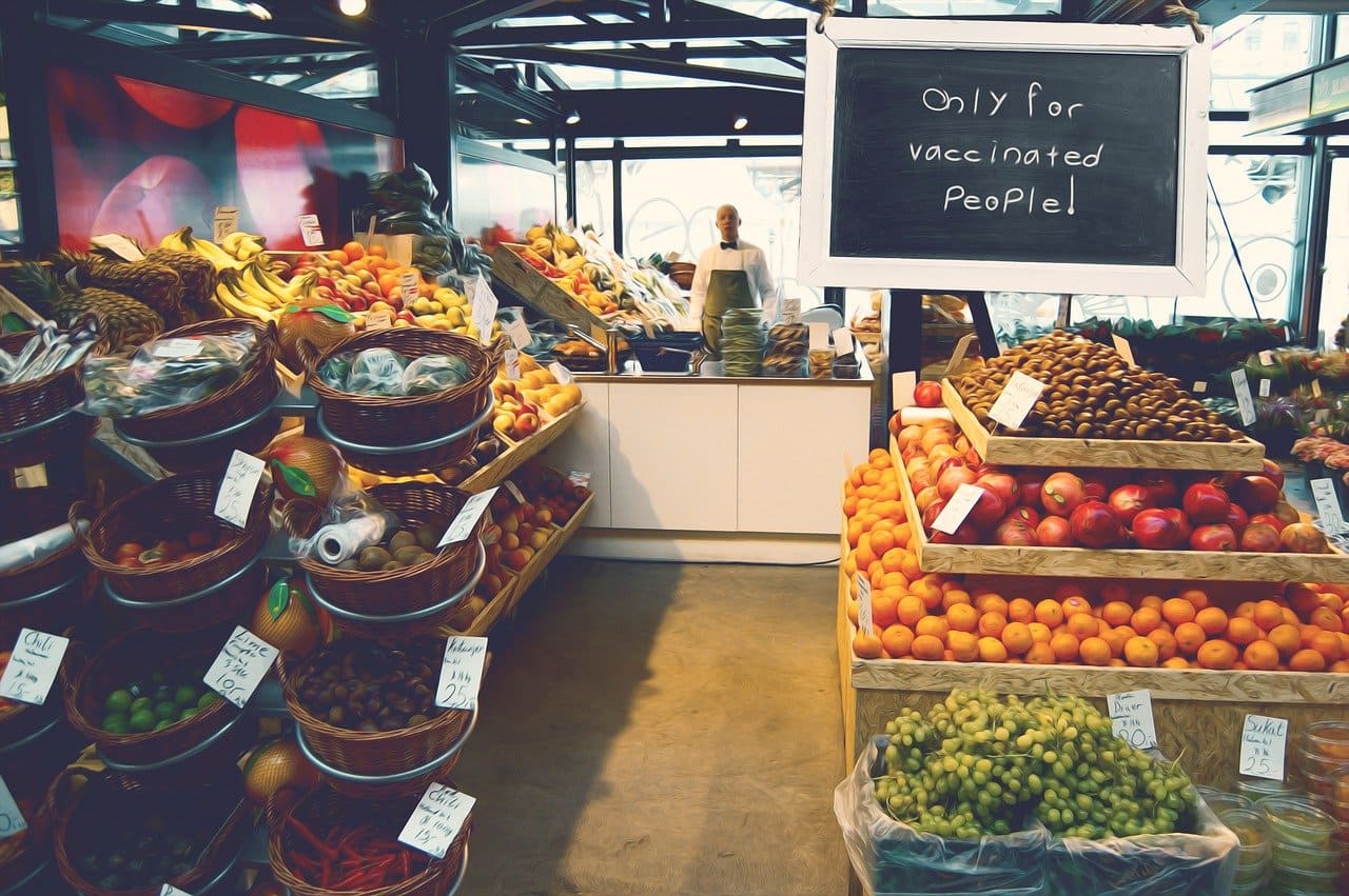 Geimpfte-Zutritt-Only-for-vaccinated-people-Apartheid-Apartheidpolitik-Ausgrenzung-Stigmatisierung-Impfapartheid-Impfpropaganda-Kritisches-Netzwerk-Anpassungszwang