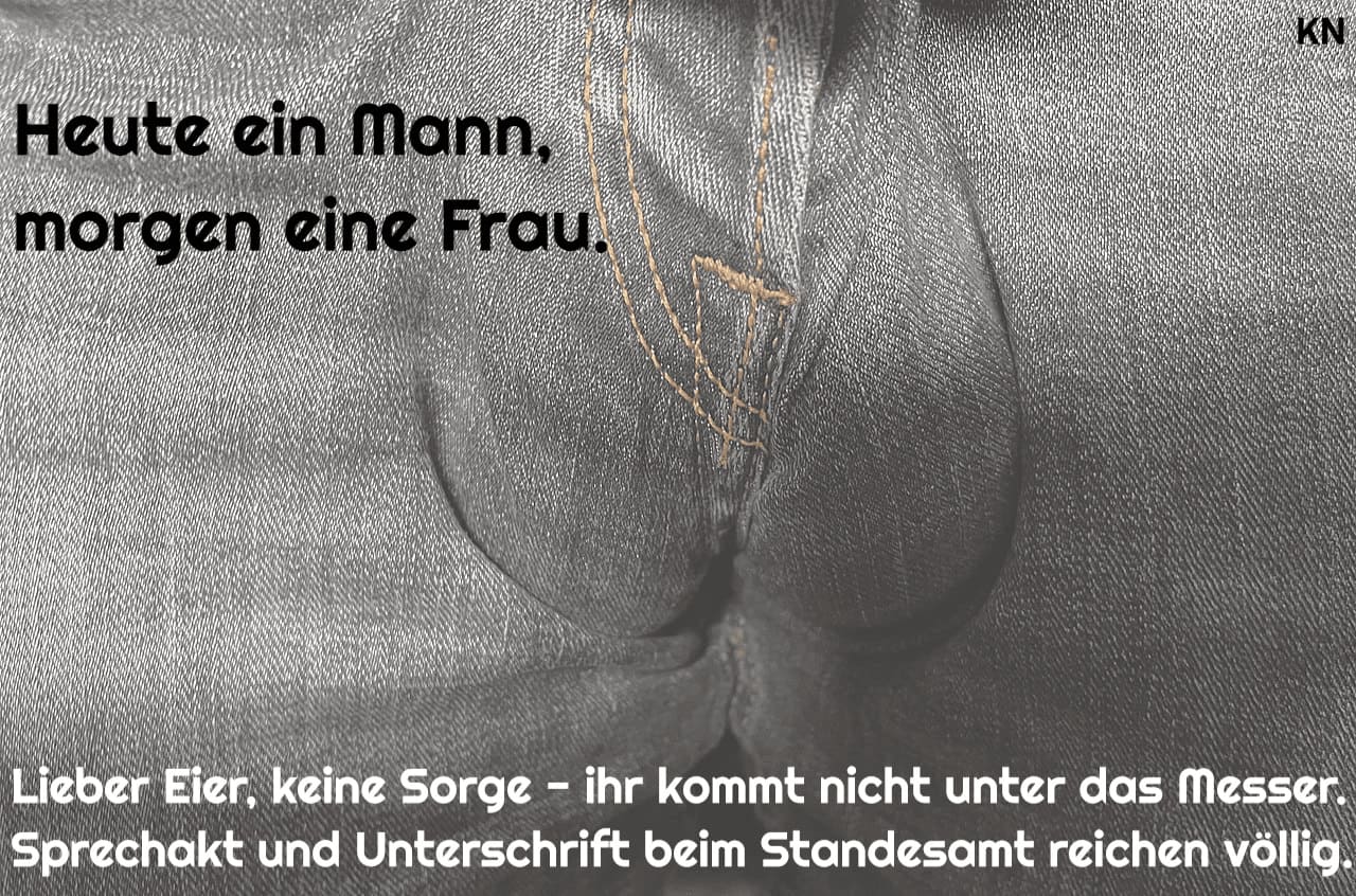 Genderwahn_Hoden_Jeans_Testikel_Testiculus_Hodensack_biologisches_Geschlecht_Geschlechtseintrag_Genderidentitaet_Geschlechtsidentitaet_Sprechakt_Standesamt_Kritisches-Netzwerk