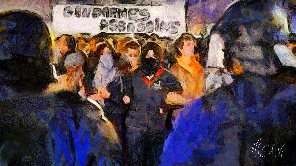 greve-generale-7-Repression-Massenproteste-Polizeibrutalitaet-Polizeigewalt-Macronisme-Autoritarismus-Emmanuel-Macron-resistance-Widerstand-Kritisches-Netzwerk