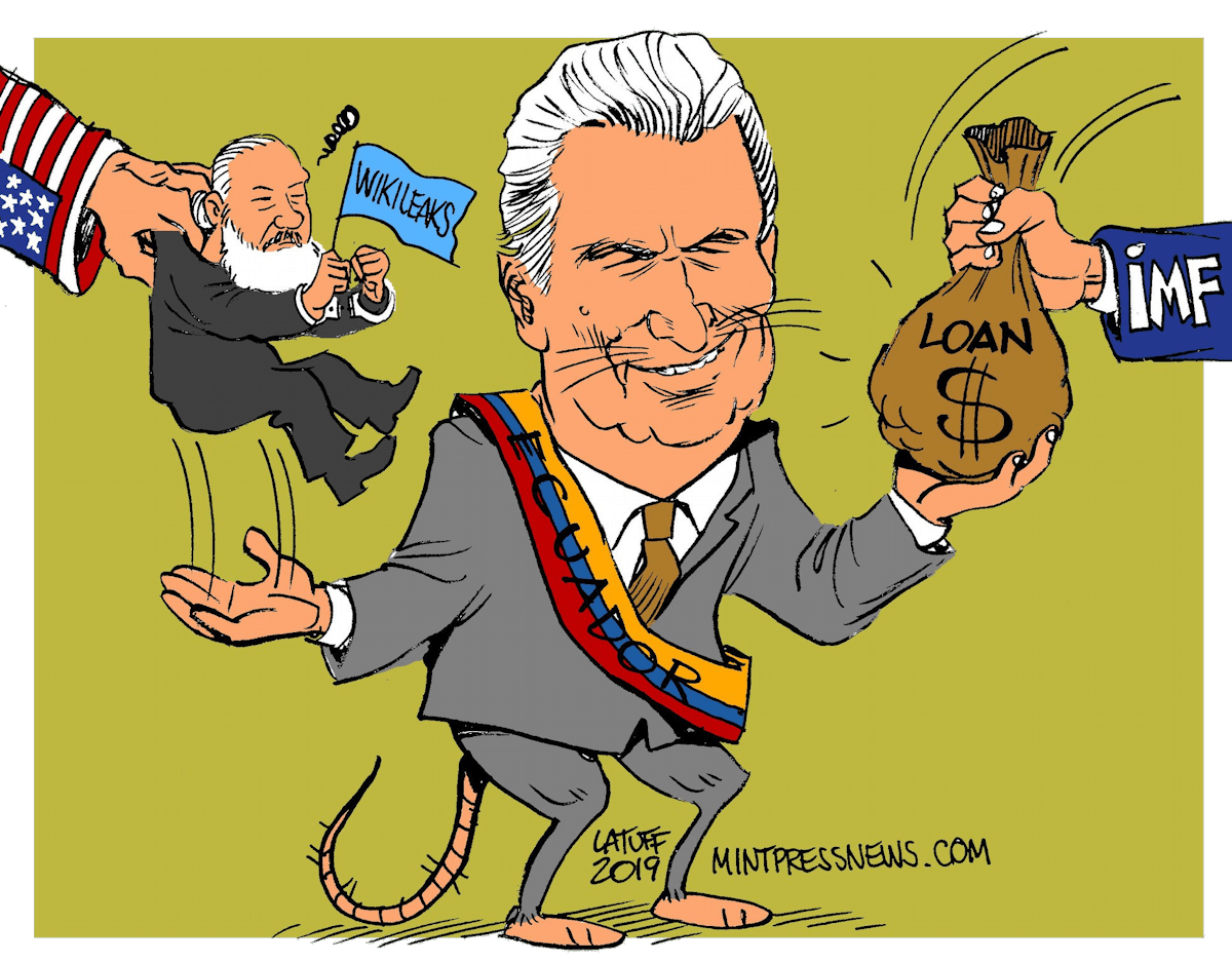 Julian-Assange-Ecuador-signed-new-deal-securing-controversial-IMF-IWF-Lenin-Boltaire-Moreno-Coincidence-WikiLeaks-Kritisches-Netzwerk-Bestechung-Korruption-corruption-Latuff