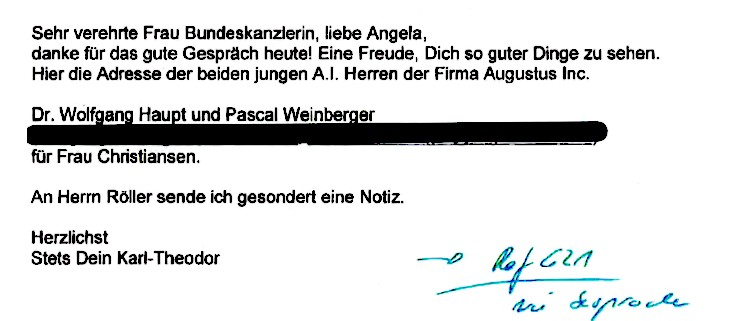 Kontaktanbahnung-Karl-Theodor-zu-Guttenberg-Angela-Merkel-Kritisches-Netzwerk-Wolfgang-Haupt-Pascal-Weinberger-Lobbyarbeit-Augustus-Intelligence-Lobbysumpf
