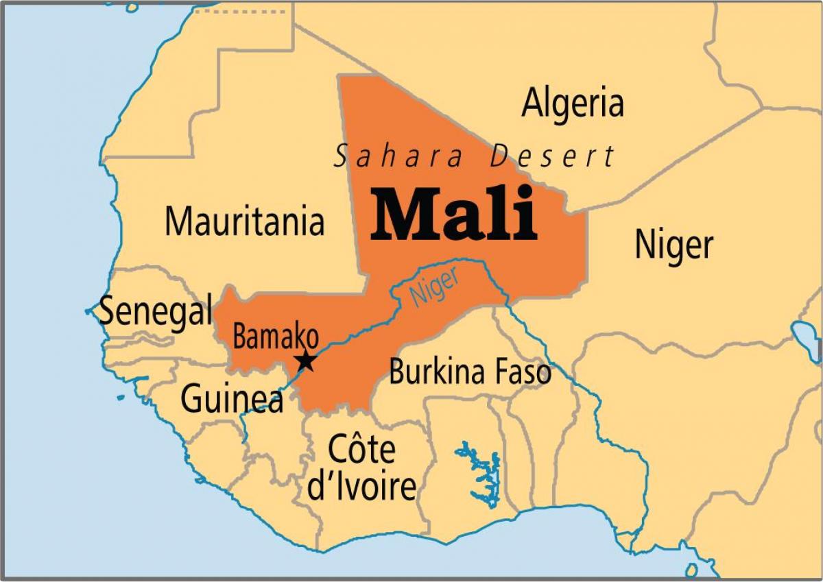 Mali-Karte-Westafrika-Afrika-Africa-Binnenstaat-Bamako-Moribabougou-Bambara-Sahel-Sahelzone-Tuareg-Sahara-Kritisches-Netzwerk-Mauretanien-Niger-Maghreb