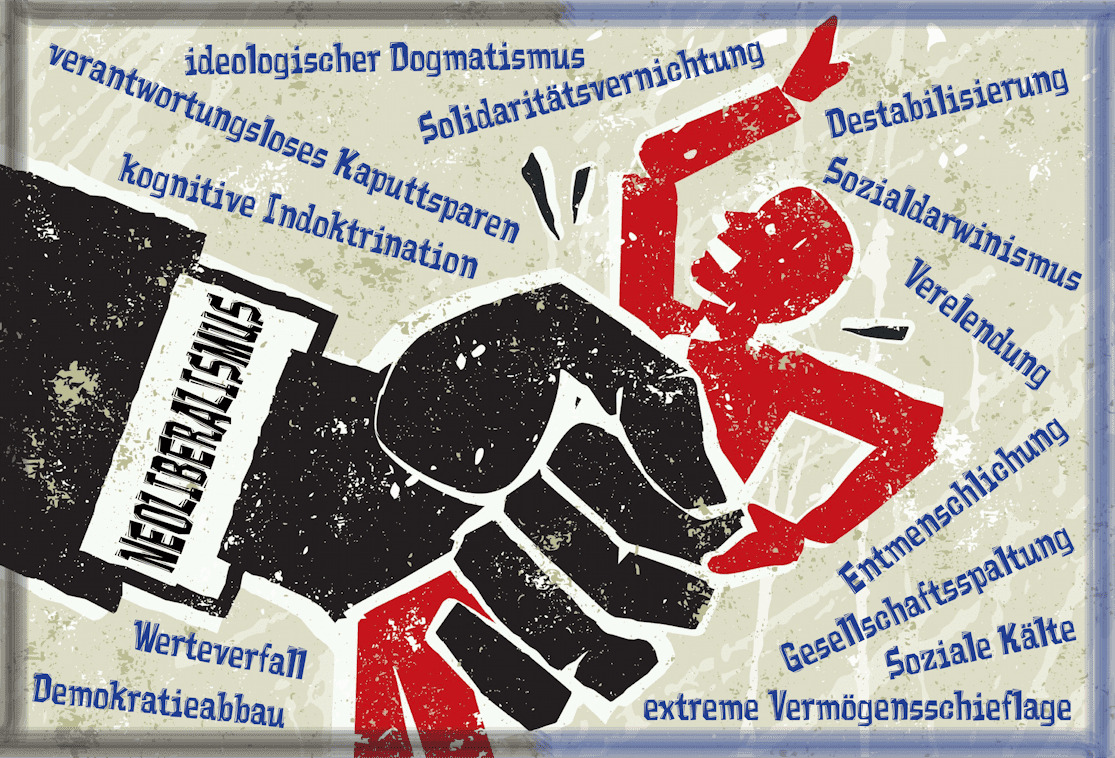 Neoliberalismus-Soziale-Kaelte-Indoktrination-Gesellschaftsspaltung-Sozialdarwinismus-Destabilisierung-Kritisches-Netzwerk-Demokratieabbau-Vermoegensschieflage