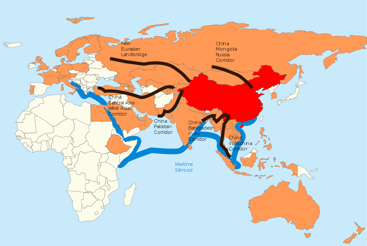 One-belt-one-road-China-Russland-Mongolei-Eurasien-Asian-Infrastructure-Investment-Bank-Kritisches-Netzwerk-Handelskorridor-Handelswege-Neue-Seidenstrasse-Maritime-Silkroad