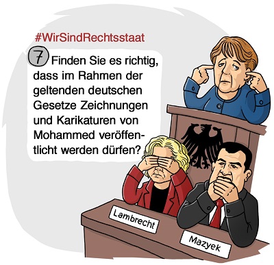 Rechtsstaat-7-Karikaturen-Mohammed-Satire-Satirefreiheit-Verunglimpfung-Kritisches-Netzwerk-religioese-Bevormundung-Toleranz-Meinungsfreiheit-political-correctness