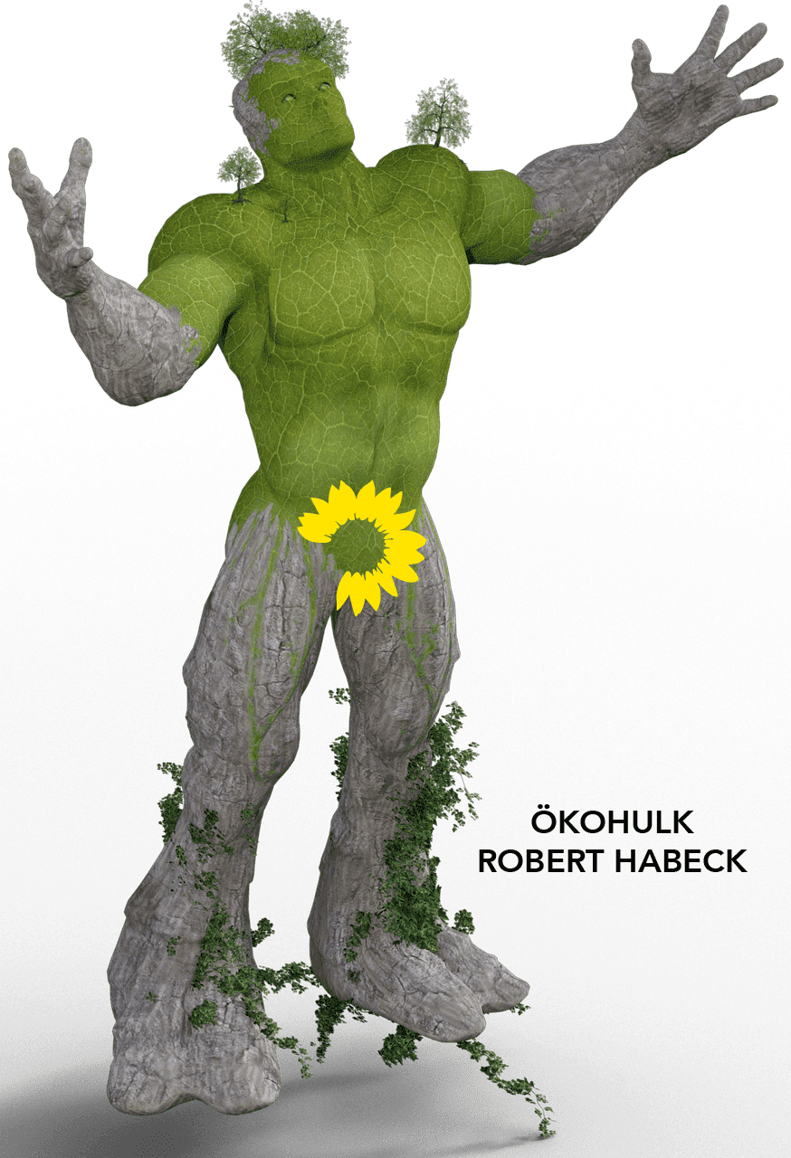 Robert-Habeck-Oekohulk-Hulk-Klimaretter-Gruenenchef-Die-Gruenen-Buendnis-90-Buendnisgruene-Kritisches-Netzwerk-Elektrohypomanie-Elektromanie-Elektromobilitaet