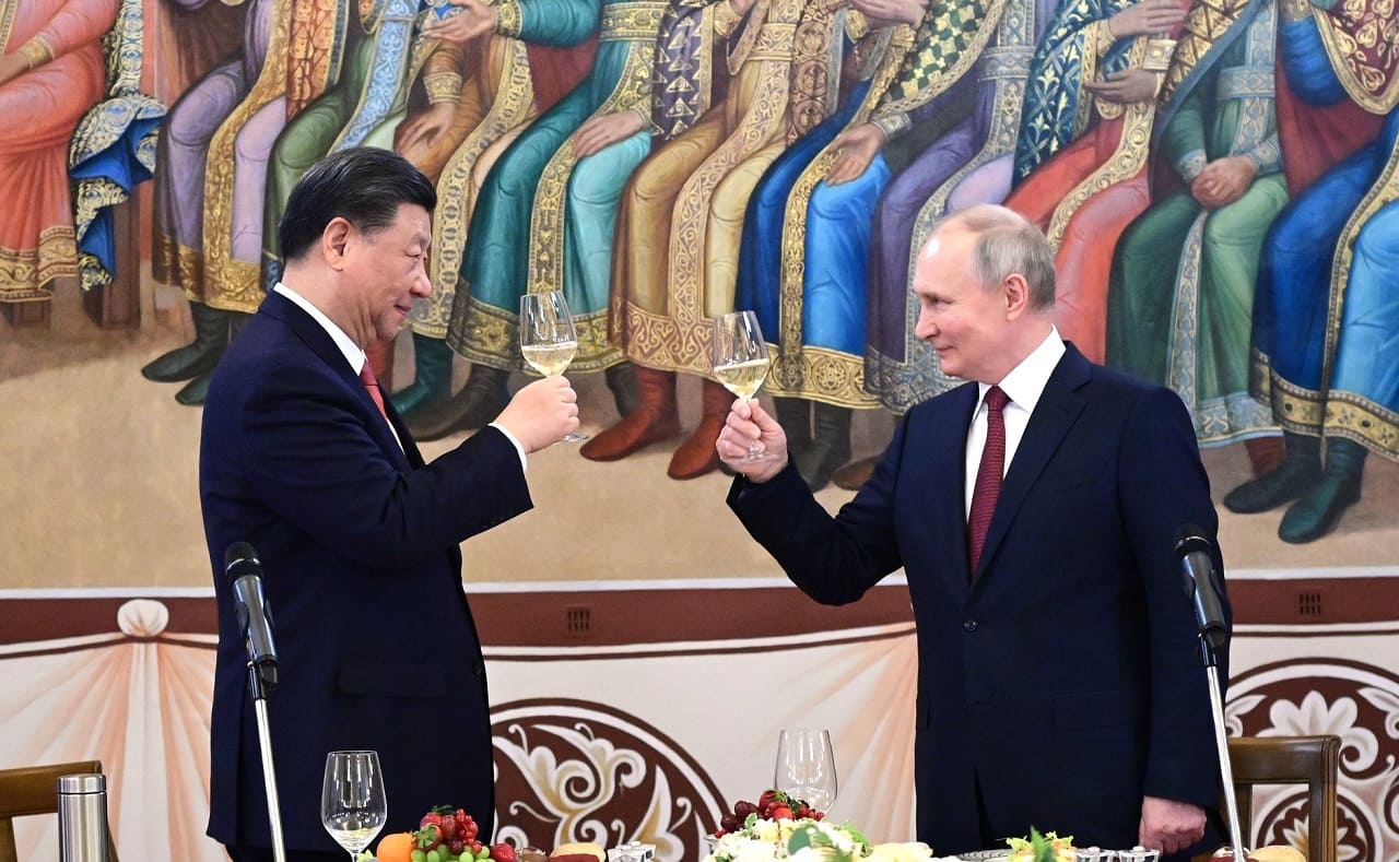 Russisch-chinesische-Gespraeche-2023-5-Xi-Jinping-Wladimir-Putin-Staatsbankett-strategische-Zusammenarbeit-Kritisches-Netzwerk