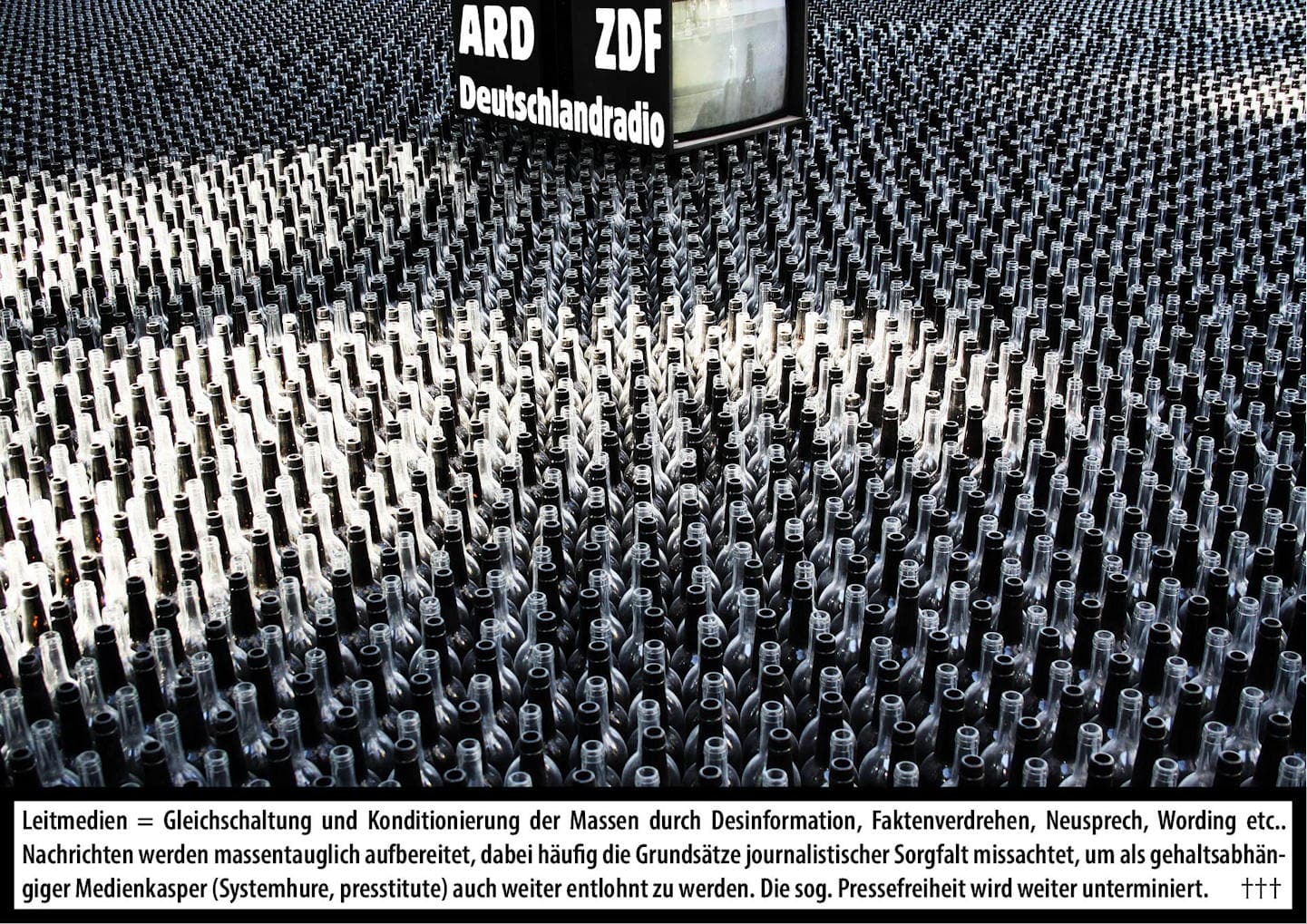 TV-Zuschauer-Flaschenhaelse-ARD-ZDF-Deutschlandradio-dumbe Masse-Leitmedien-Gleichschaltung-Konditionierung-Kritisches-Netzwerk-Massengeschmack-Mainstreammedien