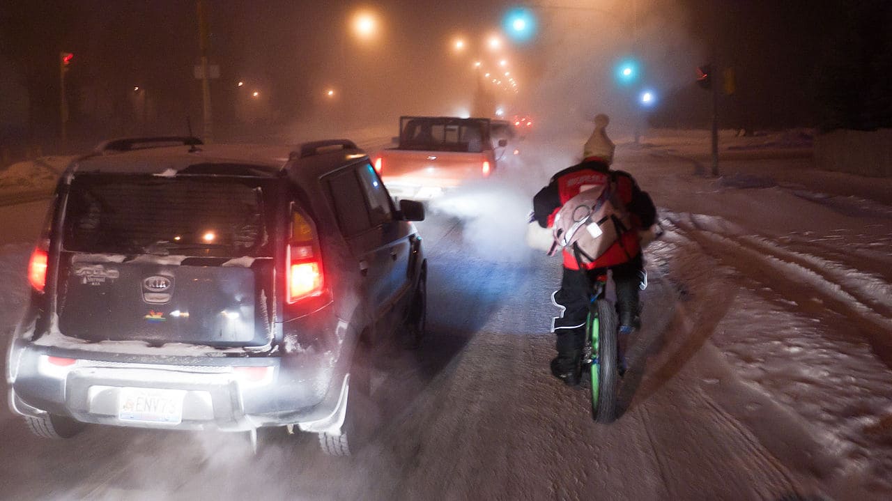 Velofahren-Radfahren-Vintersykling-winter-biking-cycling-Winterradfahren-Winterradfahrerinnen-Radfahrer-Radverkehrsanteil-Radwege-Kritisches-Netzwerk