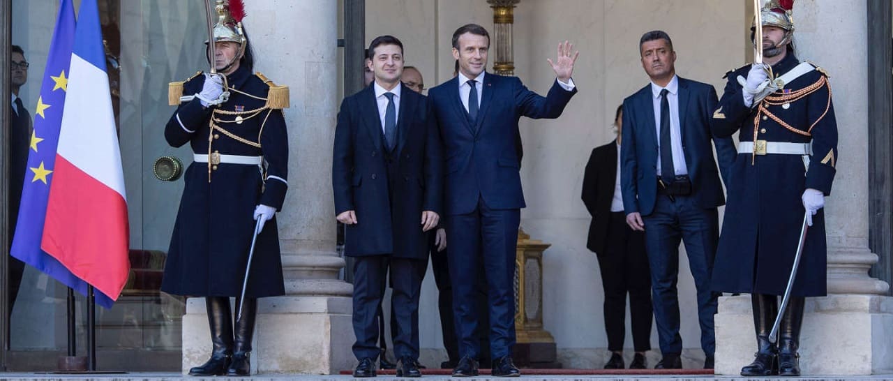 Volodymyr-Zelensky-Zelenskyy-Wolodymyr-Selenskyj-Emmanuel-Macron-Kritisches-Netzwerk-Normandy-format-Ukraine-Format-Russland-Ukrainian-Soviet-Socialist-Republic