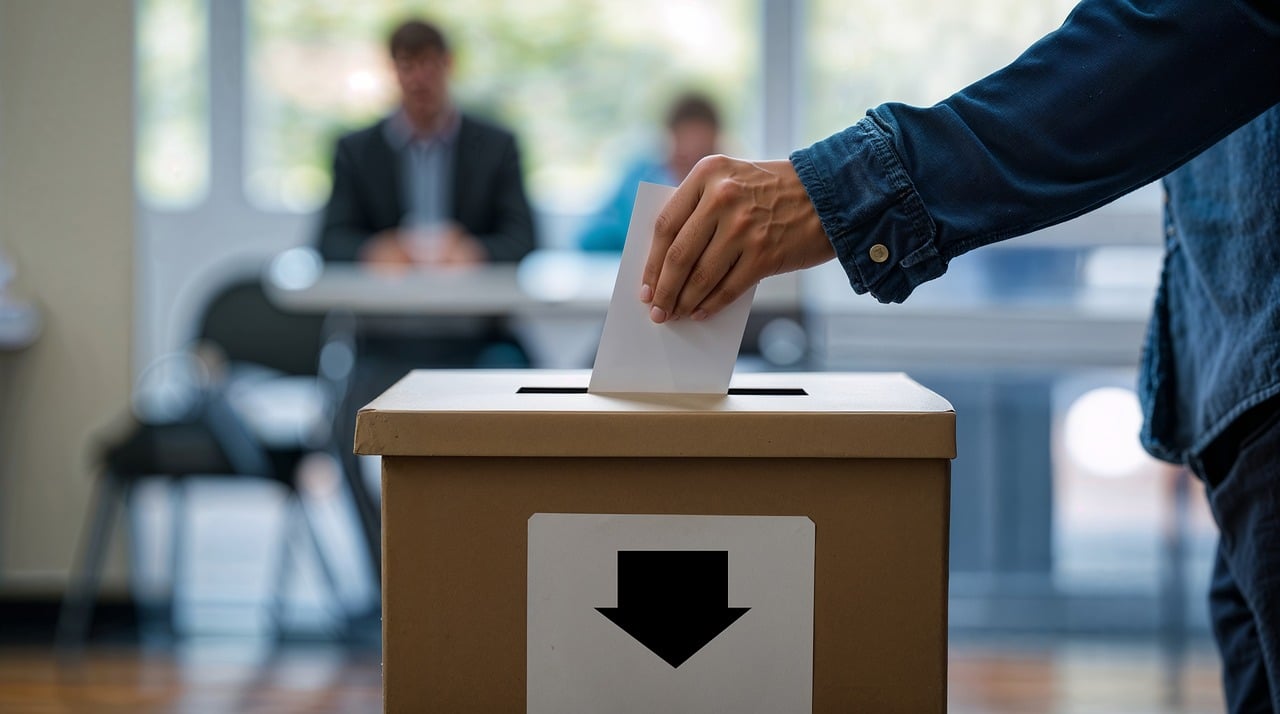 Wahlurne_Abstimmung_Wahllokal_Wahlschafe_Wahlvieh_Wahlschein_Wahlzettel_Waehlerschaft_Demokratiechimaere_Demokratieillusion_Demokratieinszenierung_Demokratieschimaere_Kritisches-Netzwerk